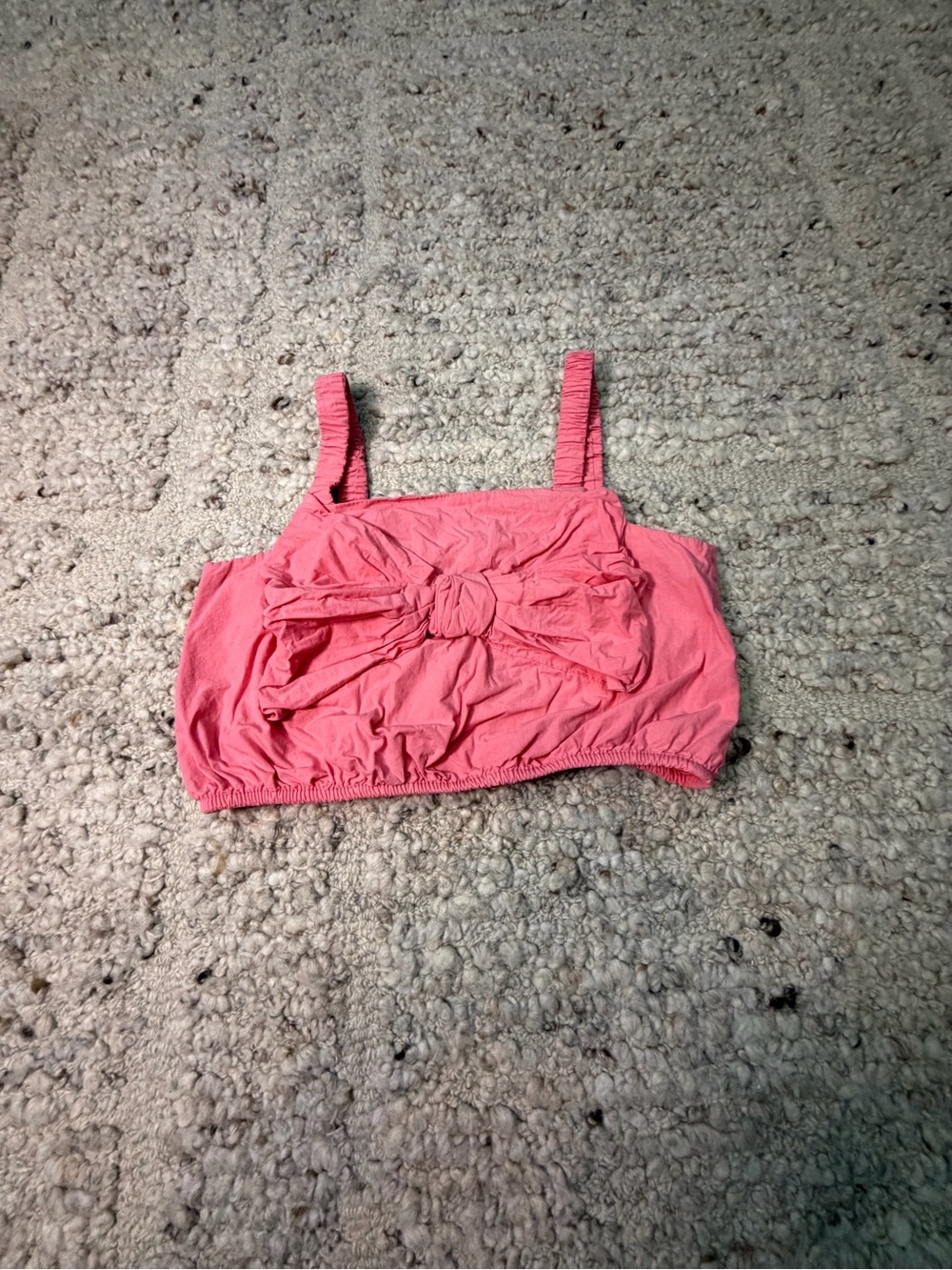 Zara Coral Pink Bow Front Crop Camisole
